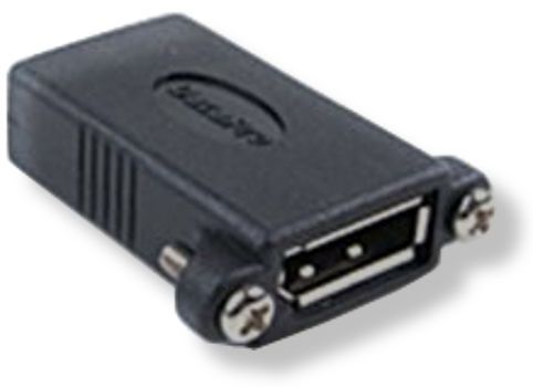 BTX FCDP DisplayPort female to female Panel-Mount Coupler, Black Color; The dual female ports will splice two normal DisplayPort cables; The panelmounting shell will mount directly to an enclosure or wall panel; Dimensions 40 mm x 35 mm; Weight 0.2 lbs; UPC N/A (BTX-FCDP BTX FCDP FCDP)