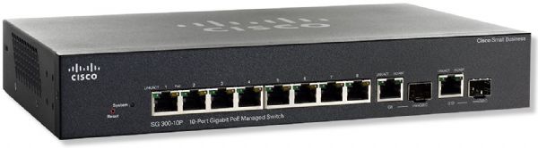 Cisco MS102PL Cisco 10-Port Gigabit Managed Switch, Black Color; With 8 x 10/100/1000 ports; 2 x combo/mini-GBIC ports; 128 MB RAM; Dimensions 11
