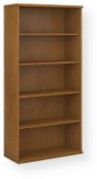 Bush WC72414 Series C 36W 5-Shelf Bookcase, Natural Cherry Finish; Thermally Fused Laminate Over Engineered Wood; Adjustable Shelves; Hold Up To 50 lbs Each Shelve; Assembled in the U.S.A; Meets ANSI/BIFMA Quality Test Standards; Dimensions (HxWxD): 72.8" x 35.71" x 15.35"; Weight: 109 lbs (BUSHWC72414 BUSH-WC72414 WC72414 BUSHFURNITURE-WC72414 BUSH-FURNITURE-WC72414) 