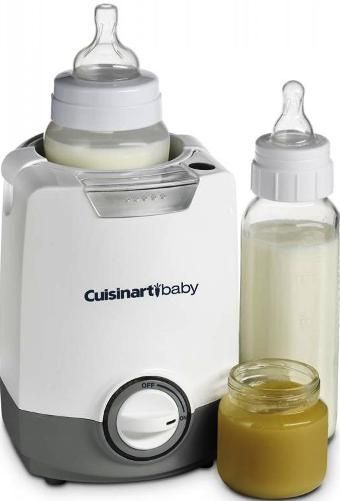 Cuisinart BW-10 Baby Bottle Warmer/Night Light, Steam heats formula or breast milk in a glass or plastic bottle to the desired temperature, Integrated night light can be used separately, Compact design with contemporary styling, Warms jar food in jar basket (included), Integrated measuring cup allows for easy storage, Dimensions (LxWxH) 5.00