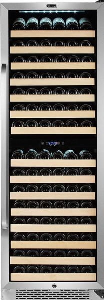 Whynter BWR-1642DZ Built-in Stainless Steel Dual Zone Compressor Wine Refrigerator with Display Rack and LED Display, 164 Bottle Capacity, 0 Can Capacity, 1 Number of Doors, 15 Number of Shelves, 1 Number of Temperature Zones, 40 F Minimum Temperature, 23.5