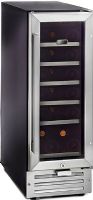 Whynter BWR-18SD Built-In Wine Refrigerator in Stainless Steel, 18 Bottle Capacity, 1 Number of Doors, 6 Number of Shelves, 1 Number of Temperature Zones, 40°F Minimum Temperature, 12" Cooler Width, 24.25" Cut-Out Front to Back Width, 34.5" Cut-Out Height, 12" Cut-Out Left to Right Length, 22.5" Depth - Excluding Handles, 24.5" Depth - Including Handles, 20.5" Depth - Less Door, UPC 891207001996 (BWR-18SD BWR 18SD BWR18SD) 