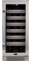 Whynter BWR-331SL Elite 33 Bottle Seamless Stainless Steel Door Single Zone Built-in Wine Refrigerator, 33 Can Capacity, 40° F Minimum Temperature, 1 Number of Doors, 6 Number of Shelves, 1 Number of Temperature Zones, 15" Cooler Width, 23" Depth Excluding Handles, 24.75" Depth Including Handles, 21.75" Depth Less Door, 38" Depth With Door Open 90 Degrees, 35" Height to Top of Door Hinge, UPC 850956003729 (BWR331SL BWR-331SL BWR 331SL) 