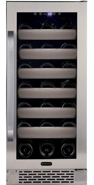 Whynter BWR-331SL Elite 33 Bottle Seamless Stainless Steel Door Single Zone Built-in Wine Refrigerator, 33 Can Capacity, 40 F Minimum Temperature, 1 Number of Doors, 6 Number of Shelves, 1 Number of Temperature Zones, 15