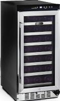 Whynter BWR-33SD Built-In Wine Refrigerator in Stainless Steel, Auto / Cycle Defrost Type, 33 Bottle Capacity, 1 Number of Doors, 7 Number of Shelves, 1 Number of Temperature Zones, 14.75" Cooler Width, 24.25" Cut-Out Front to Back Width, 34.5" Cut-Out Height, 15" Cut-Out Left to Right Length, 22.5" Depth - Excluding Handles, 24.5" Depth - Including Handles, 21.25" Depth -Less Door, UPC 850956003002 (BWR-33SD BWR 33SD BWR33SD) 