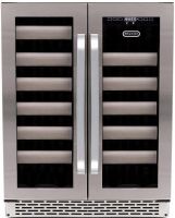 Whynter BWR-401DS Elite 40 Bottle Seamless Stainless Steel Door Dual Zone Built-in Wine Refrigerator, 40 Bottle Capacity, 4 1 F Minimum Temperature, 2 Number of Doors, 11 Number of Shelves, 2 Number of Temperature Zones, 24" Cooler Width, 22.5" Cut-Out Front to Back Width, 34.5" Cut-Out Height, 24" Cut-Out Left to Right Length, 22.5" Depth - Excluding Handles, 24.25" Depth - Including Handles, UPC 850956003422 (BWR-401DS BWR 401DS BWR401DS) 