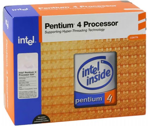 Intel Pentium 4 520 2.8 Ghz, 1 MB Cache, 800 FSB, Socket 775 Computer Processor (Pentium 4-520, BX80547PG2800E)