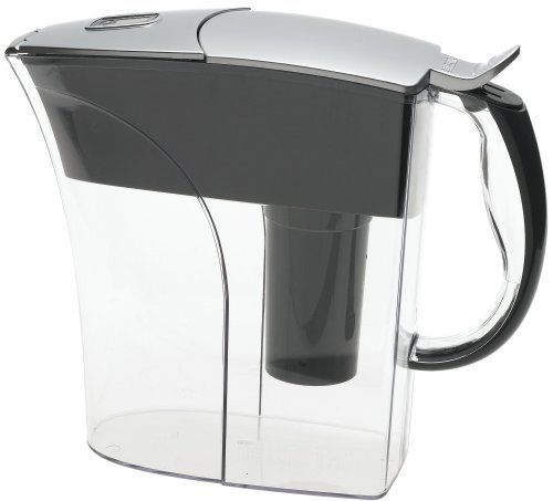 Brita 42632 Rivera Water Pitcher, Water pitcher, Chrome finish, Most advanced water filtration system reduces 99% of lead that may be in tap water, Removes chlorine sediment and other harmful substances for clean great tasting water, A flip top lid which makes for easy, no mess filling, SMART electronic filter change indicator displays remaining filter life, 8 ounce glasses, 1 pitcher and 1 filter Capacity, UPC 060258426328 (42632 BRITA42632 BRITA-42632 BRITA 42632)