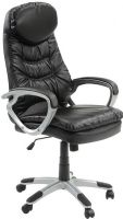Innovex C0371L99 Imperium High-Back Leather Executive Office Chair, Black Base Finish, Leather Exterior Seat Material, Plush cushioning for long term seating, Dual padded arm rest system for maximum comfort, Tilt tension, upright locking support and lumbar adjustment, One touch pneumatic lift, Adjustable Height, 48.8'' H x 27.6'' W x 28.3'' D, UPC 811910037198 (C0371L99 C-0371L-99 C 0371L 99) 
