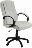 Innovex C0401L70 Sella High-Back Leather Executive Office Chair, White Finish, Black Base Finish, Leather Exterior Seat Material, Plush cushioning for long term seating, Dual padded arm rest system for maximum comfort, Tilt tension, upright locking support and lumbar adjustment, 45.7'' H x 26'' W x 26.8'' D, UPC 811910040174 (C0401L70 C0-401L-70 C0 401L 70) 