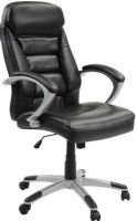 Innovex C0575L29 Excelsus High-Back Leather Executive Office Chair, Leather Exterior Seat Material, Plush cushioning for long term seating, Dual padded arm rest system for maximum comfort, Tilt tension, upright locking support and lumbar adjustment, Black Color, Black Base Finish, 48.4'' H x 26.4'' W x 26.8'' D, UPC 811910057523 (C0575L29 C0-575L-29 C0 575L 29)  