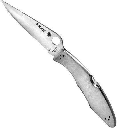 Spyderco C07P Police Lockback Plainedge Folding Knife, 9.438