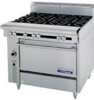 Garland C0836-12C Cuisine Series Heavy Duty Range, 40,000 BTU oven burner, 6" - 152mm chrome steel adj. legs, 6" - 152mm high stainless steel stub back, 1-1/4" NPT front gas manifold, 12" - 305mm hot top section 25,000 BTUs, Fully insulated oven interior, Stainless steel front and sides, One-piece cast iron top grates, Open top burners 30,000 BTU, Full-range burner valve control (C0836-12C C083612C C0836 12C) 