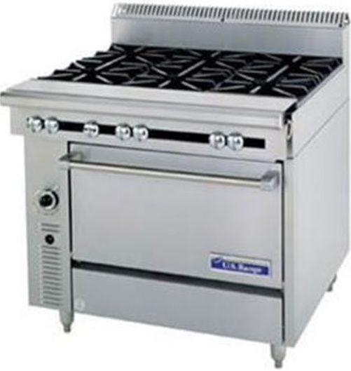 Garland C0836-12R Cuisine Series Heavy Duty Range, 40,000 BTU oven burner, Fully insulated oven interior, 1-1/4