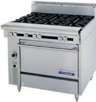 Garland C0836-12RM Cuisine Series Heavy Duty Range, 40,000 BTU oven burner, Fully insulated oven interior, 1-1/4" NPT front gas manifold, Stainless steel front and sides, One-piece cast iron top grates, Open top burners 30,000 BTU, Full-range burner valve control, 6" - 152mm chrome steel adj. legs, 6" - 152mm high stainless steel stub back, Can be installed individually or in a battery, 12" - 305mm hot top section 25,000 BTUs (C0836-12RM C0836 12RM C083612RM) 