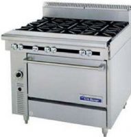 Garland C0836-13 Cuisine Series Heavy Duty Range, 40,000 BTU oven burner, Fully insulated oven interior, Stainless steel front and sides, 1-1/4" NPT front gas manifold, One-piece cast iron top grates, Open top burners 30,000 BTU, Full-range burner valve control, 6" - 152mm chrome steel adj. legs, 12" - 305mm hot top section 25,000 BTUs, 6" - 152mm high stainless steel stub back (C0836-13 C0836 13 C083613) 