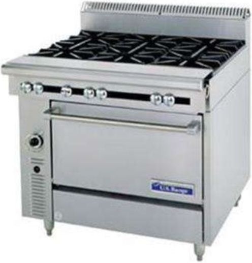 Garland C0836-13C Cuisine Series Heavy Duty Range, 40,000 BTU oven burner, Fully insulated oven interior, Stainless steel front and sides, 1-1/4