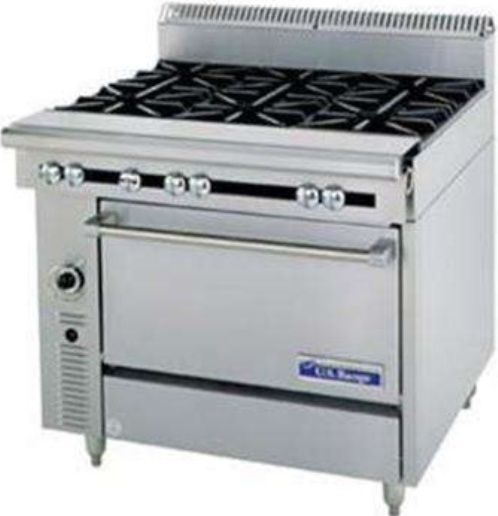 Garland C0836-13LM Cuisine Series Heavy Duty Range, 40,000 BTU oven burner, Fully insulated oven interior, Stainless steel front and sides, 1-1/4