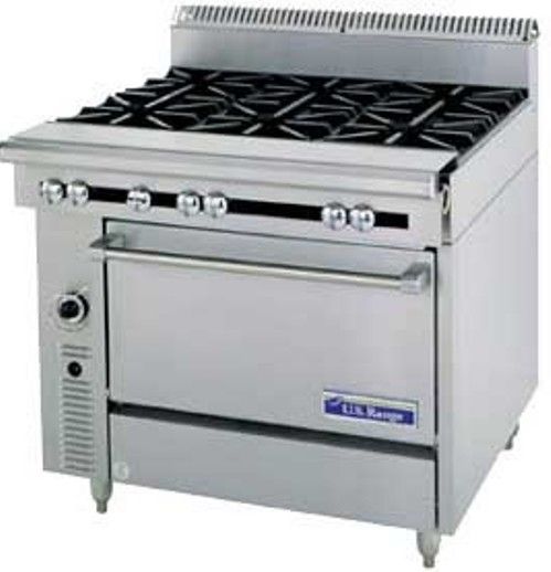 Garland C0836-14LM Cuisine Series Heavy Duty Range, 40,000 BTU oven burner, Fully insulated oven interior, 1-1/4