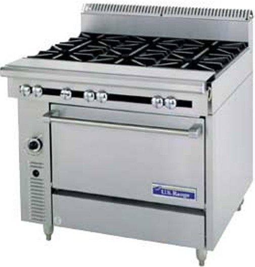 Garland C0836-15 Cuisine Series Heavy Duty Range, 40,000 BTU oven burner, 30,000 BTU open burners, 6