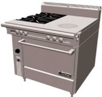 Garland C0836-17 Cuisine Series Heavy Duty Range, 40,000 BTU oven burner, Fully insulated oven interior, 1-1/4" NPT front gas manifold, Stainless steel front and sides, One-piece cast iron top grates, Full-range burner valve control, 6" chrome steel adj. legs, Open top burners 30,000 BTU each, 6" H stainless steel stub back, Can be connected individually or in a battery, Stainless steel front rail with position adjustable bar (C0836-17 C0836 17 C083617) 