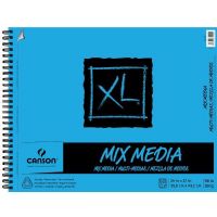 Canson C100510930 XL 14" x 17" Mix Media Pad (Side Wire); Heavyweight, fine texture paper with heavy sizing for wet and dry media; Erases well, blends easily; Side wire bound pads have micro perforated true size sheets; Acid free; 96 lb/160g; 14" x 17"; 60 sheet pad; Dimensions 14.00" x 18.50" x 0.68"; Weight 4.00 lb; EAN 3148955725924 (CANSONC100510930 CANSON-C100510930 MIX-MEDIA PAD) 