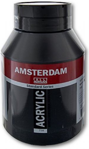 Royal Talens C100515227 Amsterdam, All Acrylic Standard Series, 1000 ml Oxide Black; With a full compliment of standard and specialty colors, this line is the student acrylic brand with the best value and a wide array of color options; UPC 8712079044626 (ROYALTALENSC100515227 ROYALTALENS C100515227 ROYAL TALENS C 100515227 ROYALTALENS-C1005151227 ROYAL-TALENS C-100515227)