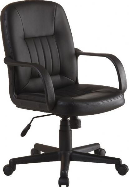 Innovex C1064L29 High-Back Leather Office Chair, Ergonomic design, Pneumatic seat-height adjustment, Casters provide easy mobility, High back, UPC 811910106429, 40