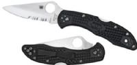 Spyderco C11FPBK Delica 4 Lightweight Black FRN Flat Ground PlainEdge, 7.125" (181 mm) length overall, 2.875" (73 mm) blade length, VG-10 blade steel, 4.25" (108 mm) length closed, 2.563" (65 mm) cutting edge, .093" (2.5 mm) blade thickness, FRN handle material, Weight 2.5 oz (71 g), UPC 716104003136 (C11-FPBK C11 FPBK C11FP-BK C11FP BK) 