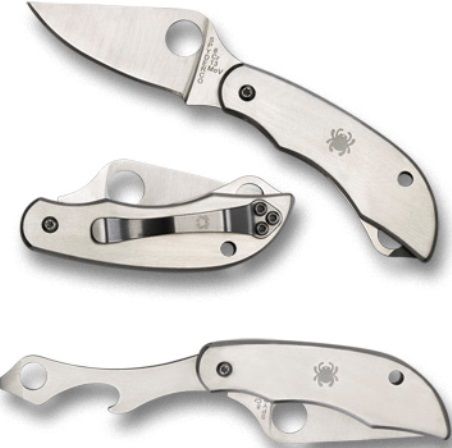 Spyderco C175P ClipiTool Knife with Bottle Opener and Screwdriver, 4.59/4.57