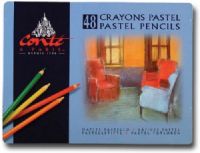 Conte C2184 Pastel Pencil 48-Color Set, Best pastel pencil for blending, Each pencil contains extremely high pigment content for lightfastness, Lead dia is 5 mm and is larger than most other pastel pencils, Set includes 48 pencils with larger leads, Excellent for detail for small and medium size formats, Colors subject to change, UPC 3013645000172 (CONTEC2184 CONTE C2184 C 2184 CONTE-C2184 C-2184) 