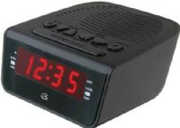 GPX C224B Dual Alarm Clock Radio (PLL), 0.6" red LED display, Digital AM/FM radio (PLL), Station memory presets (10 FM, 10 AM), Last user's setting memory, Digital volume control, Digital clock, Wake to radio or alarm, Snooze and sleep function, Built-in speaker, AC/DC power adapter (included), Requires 2 AA batteries (not included), UPC 047323002243 (C-224B C2-24B C22-4B C224-B) 
