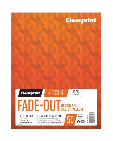 Clearprint C26321620911 Series 1000H, 4 Fade Out Vellum, 8.5