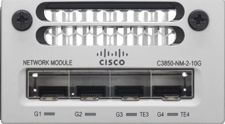 Cisco C3850-NM-2-10G= Catalyst 4 x Gigabit Ethernet/2 x 10 Gigabit Ethernet Network Module Spare Fits with Cisco Catalyst 3850 Series LAN Base switches, UPC 882658547898 (C3850NM210G= C3850-NM-2-10G C3850-NM2-10G= C3850NM-210G= C3850NM210G)
