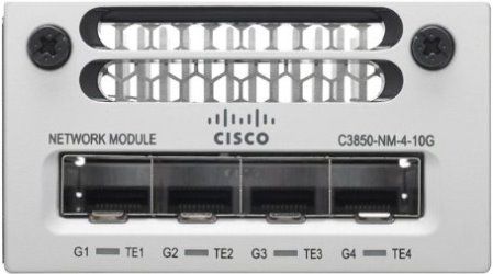 Cisco C3850-NM-4-10G= Catalyst 4 x Gigabit Ethernet/4 x 10 Gigabit Ethernet Network Module Spare Fits with Cisco Catalyst 3850 Series LAN Base switches, UPC 882658547850 (C3850NM410G= C3850-NM-4-10G C3850-NM4-10G= C3850NM-410G= C3850NM410G)