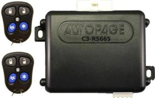 AutoPage C3-RS665 Remote Start Car Starter Alarm Keyless Entry System, New C3 compatible, 66 Bit Random Code Hopping, Dedicated Buttons on the Icons on the Remote, Code Learning / Anti-scan Receiver, Shift Button for 2nd Car Operation, Back-up Memory System, High Quality Molex-type Connectors, 2-Push Safety Start on the Start Button, Window Comfort Feature, Dedicated Remote Panic and Car Locator, UPC 094922111494 (C3RS665 C3-RS665 C3 RS665)