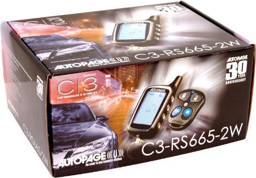 AutoPage C3-RS-665-2W Two Way Remote Car Starter with 3 Channel Alarm & 2 Way C3 Data Port, Two way XT-43 LCD Remote Transceiver with Blue backlight, One, 5 button High Frequency (433.92 MHz), Mini-size Remote Transmitters w/S.A.W. Resonator & Blue LED, 66 Bit Random Code Hopping (C3RS6652W C3-RS665-2W C3RS-6652W C3RS665-2W C3-RS-665 C3-RS 665-2W)