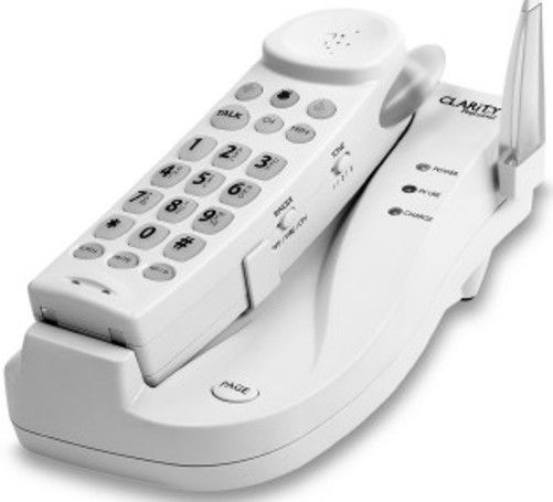 Clarity C4205 Extra Loud Big Button Cordless Phone, Digital Signal Processing (DSP), multiband compression, acoustic echo cancellation, noise reduction, Amplifies incoming sounds up to 50 decibels, Three tone settings to customize your listening experience, 2.4 GHz technology for more freedom of movement, UPC 017229120310 (C-4205 C42-05)