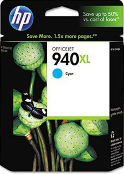 HP Hewlett Packard C4907AN#140 model 940XL Cyan Ink Cartridge, Inkjet Print Technology, Cyan Print Color, 1400 Page Typical Print Yield, New Genuine Original OEM HP Hewlett Packard, For use with 8000, 8000 Wireless and 8500 All-in-One HP Officejet Pro Printers (C4907AN C-4907AN C 4907AN C4907-AN C4907 AN C4907AN140 C4907AN-140 C4907AN 140)