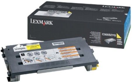 Lexmark C500S2YG Yellow Toner Cartridge, Works with Lexmark C500n X500n and X502n Printers, Up to 1500 standard pages in accordance with ISO/IEC 19798, New Genuine Original OEM Lexmark Brand (C500-S2YG C500 S2YG C500S2Y C500S2 C500S)