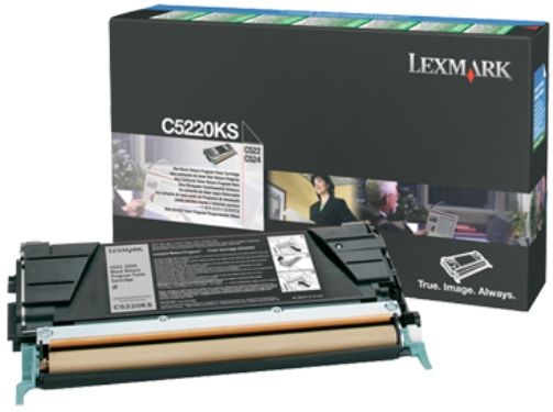 Lexmark C5220KS Black Return Program Toner Cartridge For Use With C522, C524 and C53x Printers, Average Continuous Black Declared Cartridge Yield up to 4000 standard pages in accordance with ISO/IEC 19798, UPC 734646396660 (C5220-KS C5220K C5220)