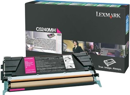 Lexmark C5240MH Magenta High Yield Return Program Toner Cartridge, Works with Lexmark C524 C524dn C524dtn C524n C524tn C532dn C532n C534dn C534dtn and C534n Printers, Up to 5000 standard pages in accordance with ISO/IEC 19798, New Genuine Original OEM Lexmark Brand, UPC 734646396752 (C5240-MH C5240 MH C5240M)
