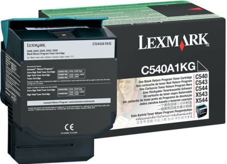 Lexmark C540A1KG Black Return Program Toner Cartridge, Works with Lexmark C540n C543dn C544dn C544dtn C544dw C544n C546dtn X543dn X544dn X544dtn X544dw X544n X546dtn X548de and X548dtePrinters, Up to 1000 standard pages in accordance with ISO/IEC 19798, New Genuine Original OEM Lexmark Brand, UPC 734646083416 (C540-A1KG C540 A1KG C540A-1KG C540A 1KG)