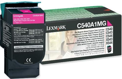 Lexmark C540A1MG Magenta Return Program Toner Cartridge, Works with Lexmark C540n C543dn C544dn C544dtn C544dw C544n C546dtn X543dn X544dn X544dtn X544dw X544n X546dtn X548de and X548dte Printers, Up to 1000 standard pages in accordance with ISO/IEC 19798, New Genuine Original OEM Lexmark Brand (C540-A1MG C540 A1MG C540A-1MG C540A 1MG)