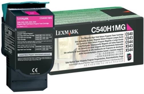 Lexmark C540H1MG Magenta High Yield Return Program Toner Cartridge, Works with Lexmark C540n C543dn C544dn C544dtn C544dw C544n C546dtn X543dn X544dn X544dtn X544dw X544n X546dtn X548de and X548dte Printers, Up to 2000 standard pages in accordance with ISO/IEC 19798, New Genuine Original OEM Lexmark Brand (C540-H1MG C540 H1MG C540H1M C540H1)