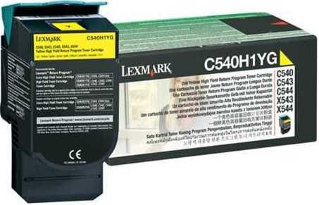 Lexmark C540H1YG Yellow High Yield Return Program Toner Cartridge, Works with Lexmark C540n C543dn C544dn C544dtn C544dw C544n C546dtn X543dn X544dn X544dtn X544dw X544n X546dtn X548de and X548dte Printers, Up to 2000 standard pages in accordance with ISO/IEC 19798, New Genuine Original OEM Lexmark Brand (C540-H1YG C540 H1YG C540HYG C540H 1YG)
