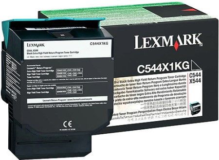 Lexmark C544X1KG Black Extra High Yield Return Program Toner Cartridge For use with Lexmark X544dn, X544dtn, X544n, X544dw, C544dn, C544dtn, C544dw and C544n Printers, Average cartridge yields 6000 standard pages, New Genuine Original Lexmark OEM Brand, UPC 734646083539 (C544-X1KG C544 X1KG C544X-1KG)