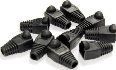 Bytecc C6BOOT-K Cat 6 Boot, Black, 50 Pieces Pack, Snagless Boots for RJ45, SHIELDED or NON-SHIELDED, UPC 837281102532 (C6BOOTK C6BOOT K)