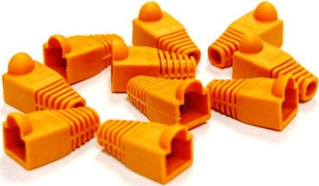 Bytecc C6BOOT-O Cat 6 Boot, Orange, 50 Pieces Pack, Snagless Boots for RJ45, SHIELDED or NON-SHIELDED, UPC 837281102556 (C6BOOTO C6BOOT O)