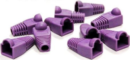 Bytecc C6BOOT-P Cat 6 Boot, Purple, 50 Pieces Pack, Snagless Boots for RJ45, SHIELDED or NON-SHIELDED, UPC 837281102563 (C6BOOTP C6BOOT P)